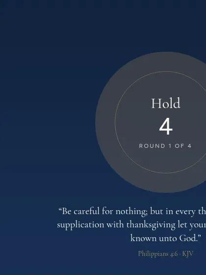The Calm breathing screen with a verse